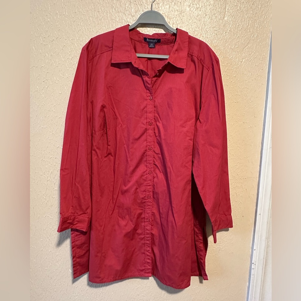 Roaman’s Button Down Shirt Size 28W Plus Size Long Wide New Without‎ Tags